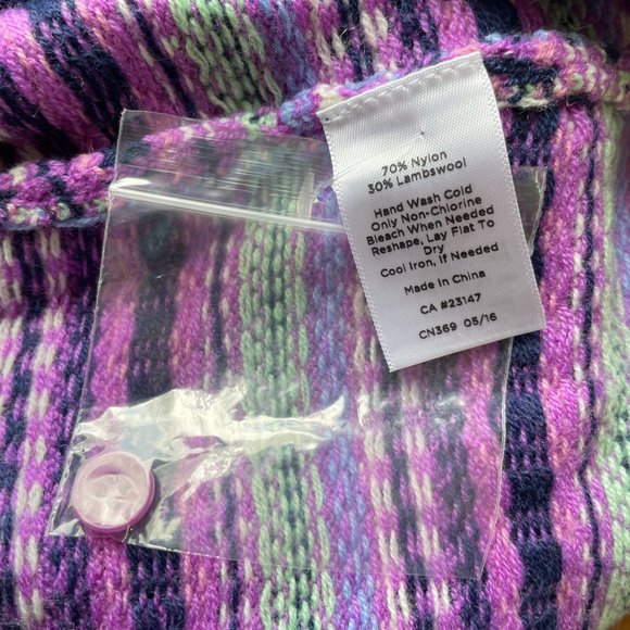 Talbots Fair Isle Nylon Lambswool Cardigan L NWT - Picture 8 of 9